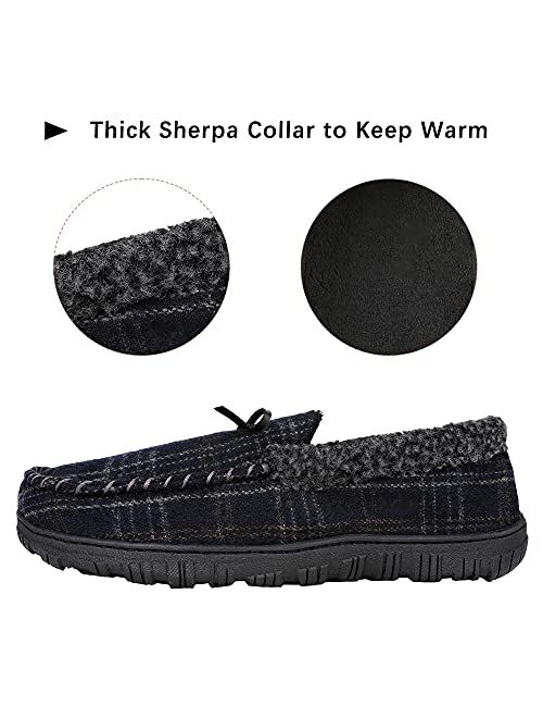 Bigwow Mens Slippers Moccasins House Shoes with Fashion Style Indoor Outdoor Mens Slippers Memory Foam
