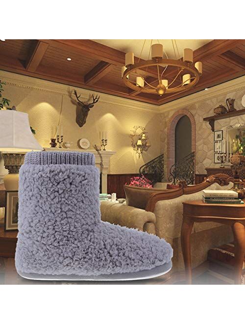 MIXIN Women's Warm Faux Indoor Outdoor Slipper Boot Shoes