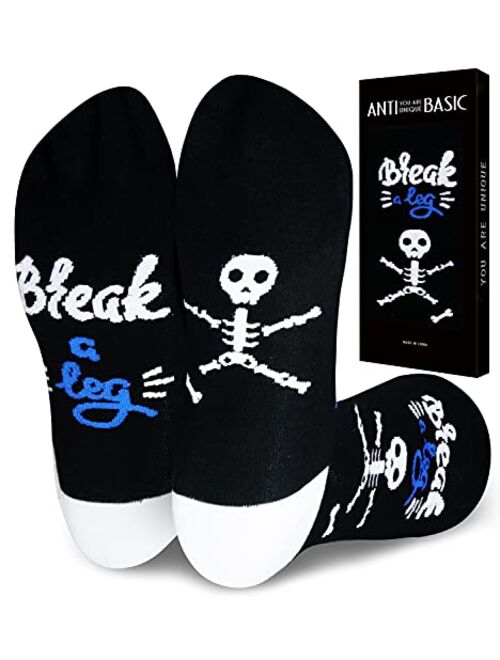 ANTI BASIC Socks Gift for Men-Novelty Beer Fox Bone Snake Zombie Halloween Socks