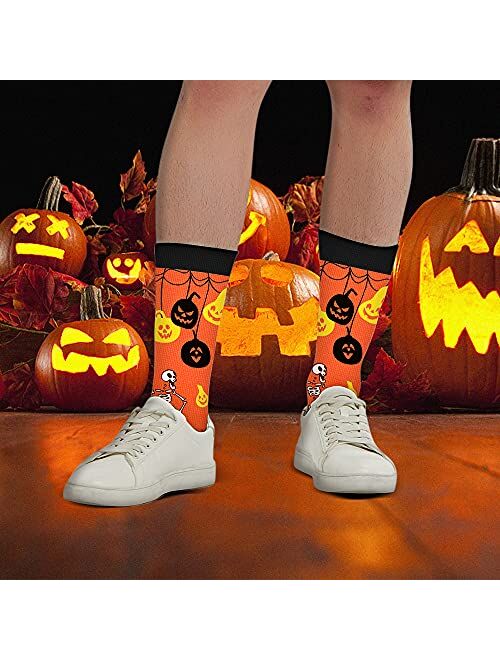 Funny Halloween Socks for Men Women Teen Boys- Spooky Fun Cute Novelty Crazy Funky Socks - Halloween Gifts