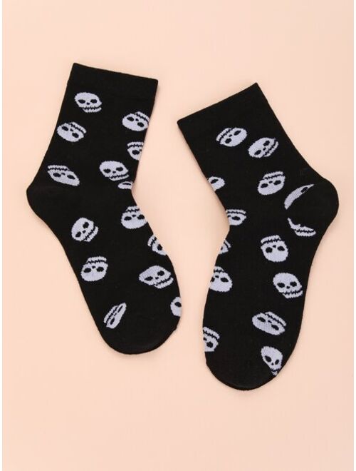 Shein Skull Print Crew Socks