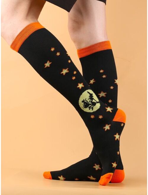 Shein Halloween Pattern Over The Calf Socks