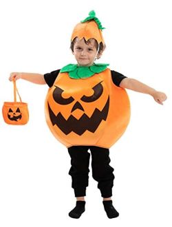 Halloween Child Unisex Wicked Pumpkin costume Set for Cosplay, Dress Up Party