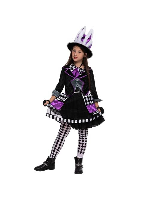 Spooktacular Creations Girls Dark Mad Hatter Costume for Halloween Party