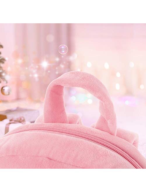 Mloovnemo Kids Unicorn Plush Toddler Travel Preschool Shoulder Backpack for 1-5 Year Old Kindergarten Girls Gift (Rose Unicorn)