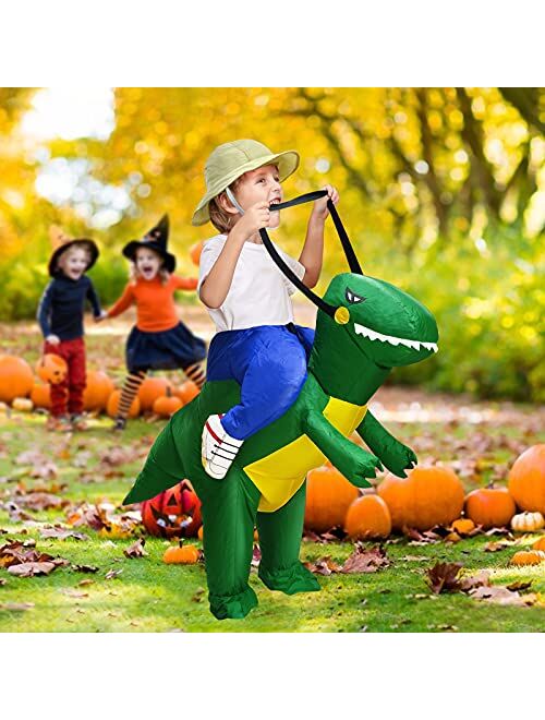 Camlinbo Dinosaur Rider Inflatable Halloween Costume for Toddlers Blow Up Halloween Costume Cosplay Party