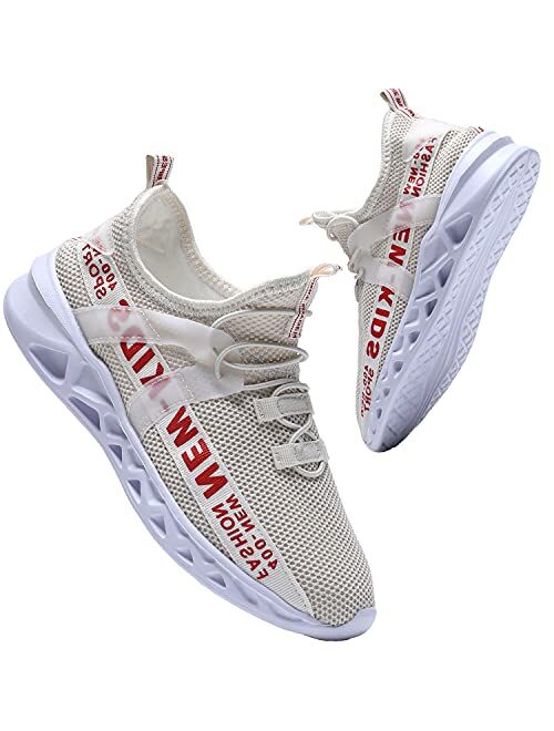 VOPPU Girls Boys Shoes Breathable Running Sports Athletic Students Lightweight Non-Slip Tennis Sneakers for Kids
