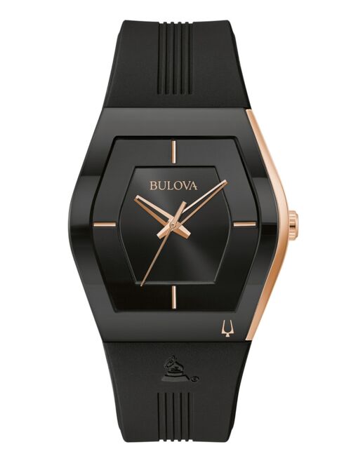 Bulova Men's Latin Grammy Black Silicone Strap Watch 40.5mm