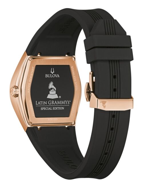 Bulova Men's Latin Grammy Black Silicone Strap Watch 40.5mm
