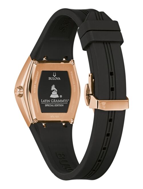 Bulova Women's Latin Grammy Black Silicone Strap Watch 30.5mm