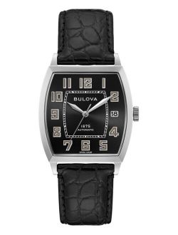 LIMITED EDITION Men's Swiss Automatic Joseph Black Leather Strap Watch 33x33.5mm