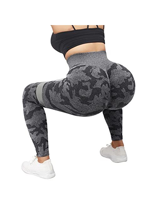 DOULAFASS Camo Leggings for Women High Waisted Seamless Scrunch Butt Workout Yoga Pants