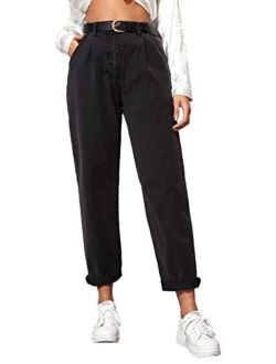 Women's High Waisted Straight Leg Mom Jeans