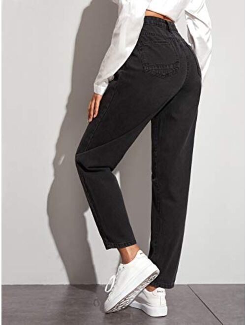 Floerns Women's High Waisted Straight Leg Mom Jeans