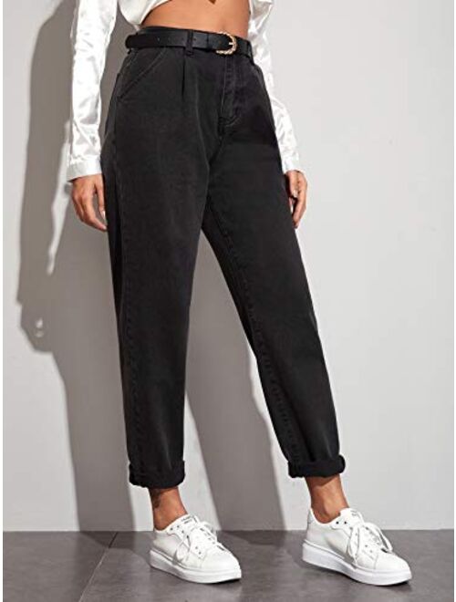 Floerns Women's High Waisted Straight Leg Mom Jeans