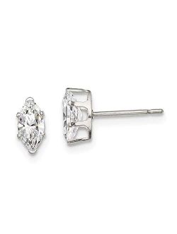 925 Sterling Silver 7x3.5 Marquise Snap Set Cubic Zirconia Cz Stud Earrings Fine Jewelry For Women Gifts For Her