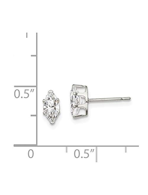 925 Sterling Silver 7x3.5 Marquise Snap Set Cubic Zirconia Cz Stud Earrings Fine Jewelry For Women Gifts For Her