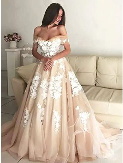 XYAYE Off The Shoulder Lace Mermaid Wedding Dresses for Bride 2021 with Sleeves Luxury Crystal Beaded Bridal Gowns XY025