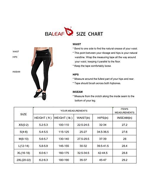 BALEAF Women's Fleece Lined Leggings Warm Running Tights Thermal Insulated Cycling Hiking Biking Pants Cold Weather Gear