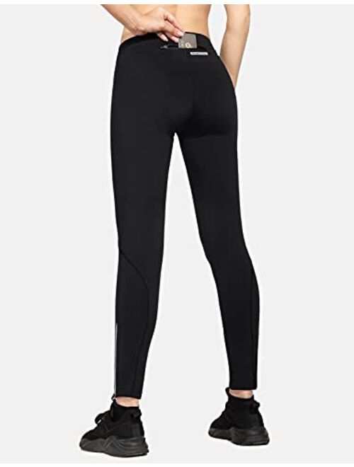 BALEAF Women's Fleece Lined Leggings Warm Running Tights Thermal Insulated Cycling Hiking Biking Pants Cold Weather Gear