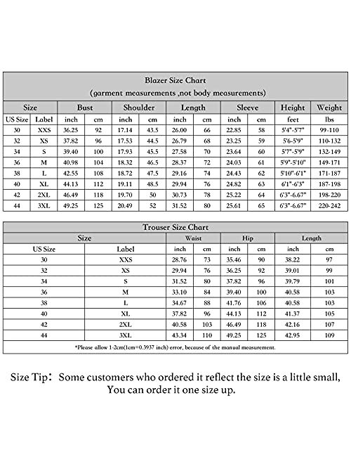 Mens 3 Piece Tweed Suit Plaid Slim Fit Suits for Men One Button Suit Tuxedo Set (Blazer+Vest+Pants)