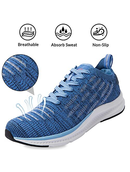 WYBLZ Men's Walking Shoes Breathable Non Slip Lightweight Running Athletic Gym Tennis Shoe