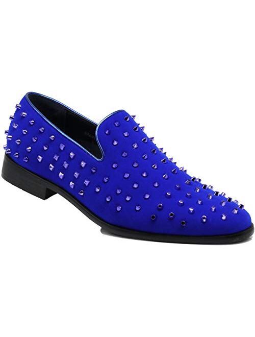 SPK26 Men's Vintage Velvet Rhinestone Designer Dress Loafers Slip On Shoes Classic Tuxedo Dress Shoes