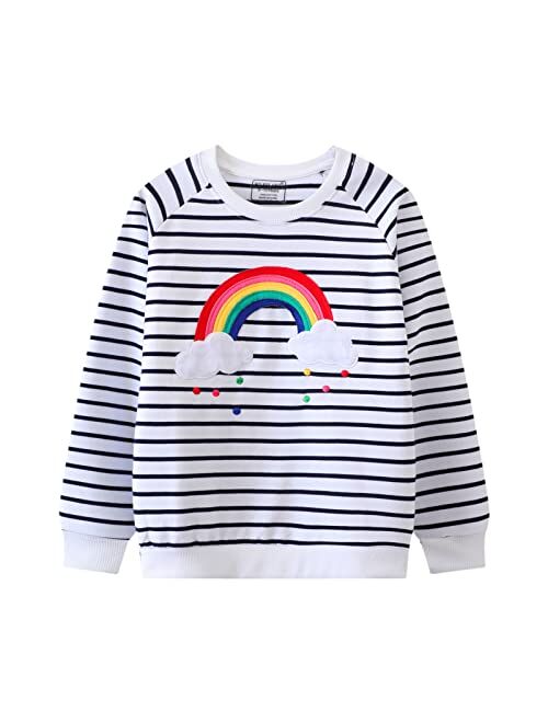 HILEELANG Girl Sweatshirts Pullover Crewneck Winter Long Sleeve Tops Shirts