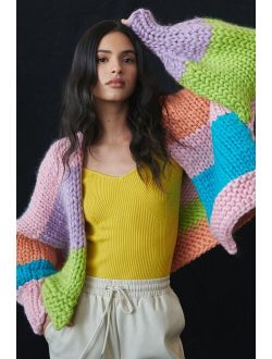 Hope Macaulay Daphne Colorblocked Wool Cardigan