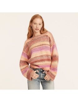 Wide-sleeve alpaca-blend sweater in ombr stripe