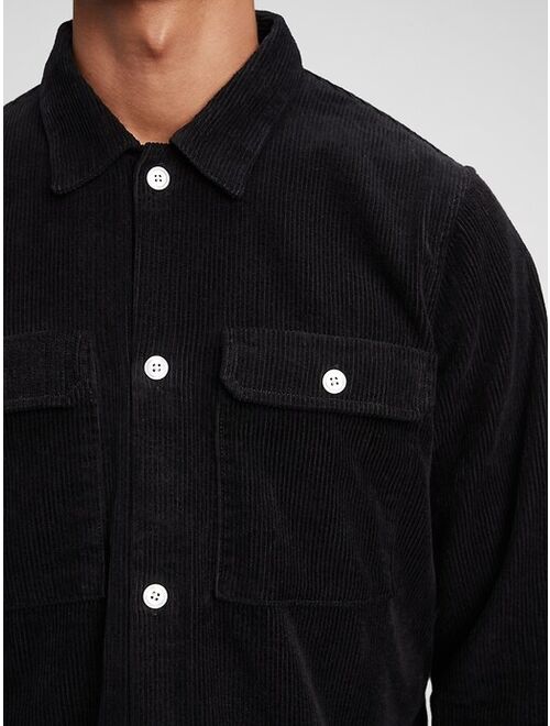 GAP Corduroy Textured Relaxed Fit Shirt Jacket