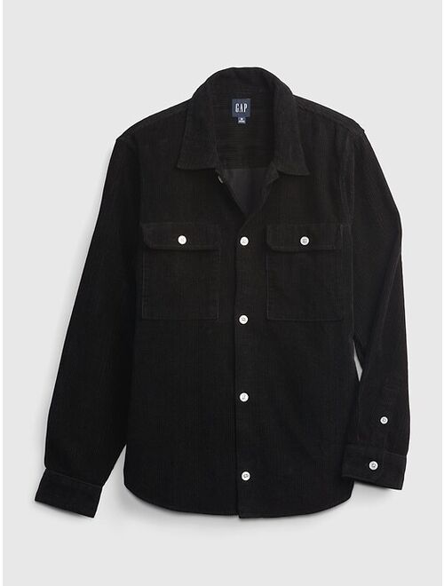 GAP Corduroy Textured Relaxed Fit Shirt Jacket