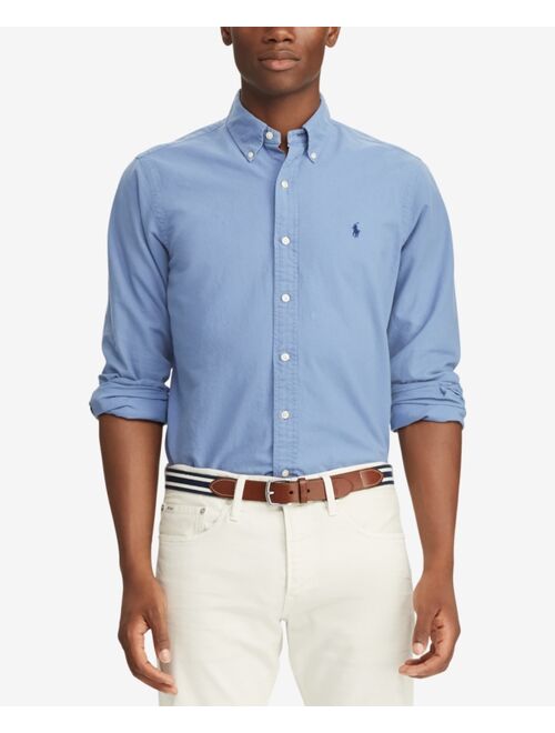 Polo Ralph Lauren Men's Big and Tall Classic Fit Garment-Dyed Long-Sleeve Oxford Shirt