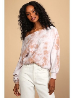 Get to Know You Dusty Rose One-Shoulder Pullover Sweatshirt