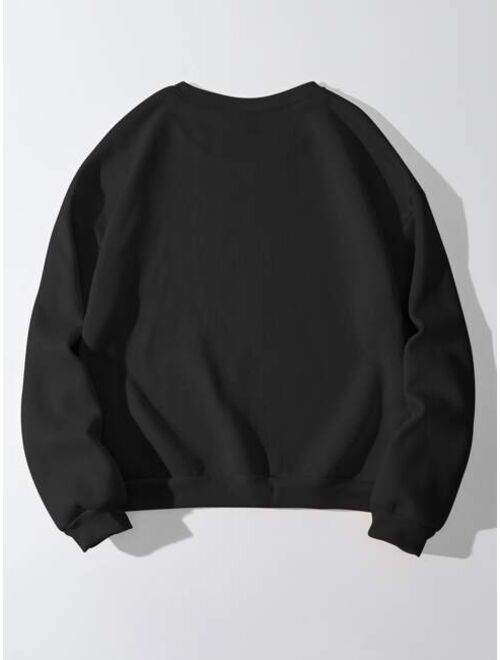 Shein Letter Print Drop Shoulder Sweatshirt