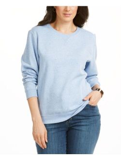 Karen Scott Heathered Fleece Crewneck Sweatshirt, Created for Macy's