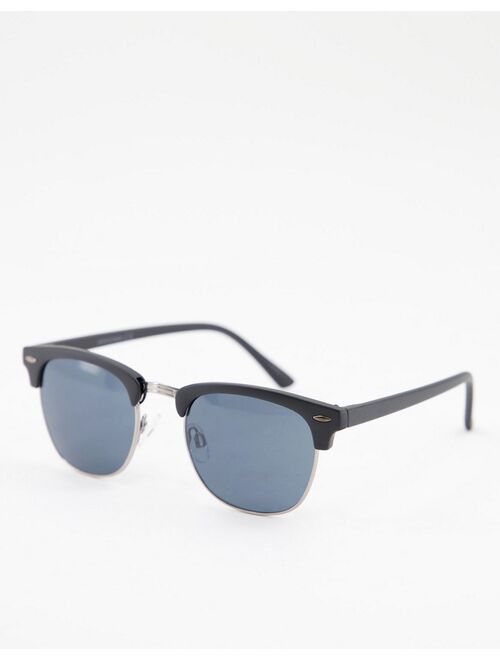Jack & Jones retro sunglasses in black