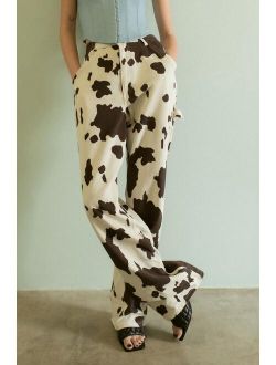 Juno Cow Print High-Waisted Pant
