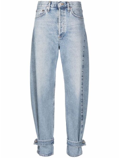AGOLDE ankle-strap tapered jeans