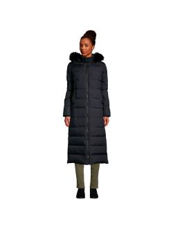 Faux-Fur Hood Quilted Long Down Winter Coat