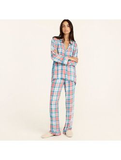 Flannel long-sleeve pajama set in plaid