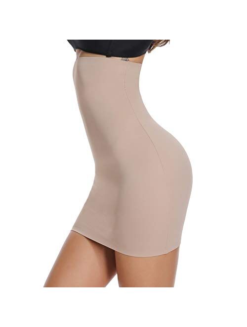 JOYSHAPER Half Slips for Women Under Dresses High Waist Tummy Control Shapewear Dress Slip Body Shaper Skirt