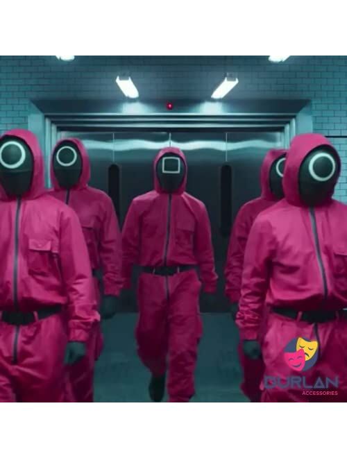 Squid Game Mask - Men and Women - 2021 Hit TV Series - Boss Cosplay - Durlan Masks - Halloween Costume Props for Adults