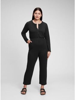 Henley Long Sleeve Pocket Jumpsuit