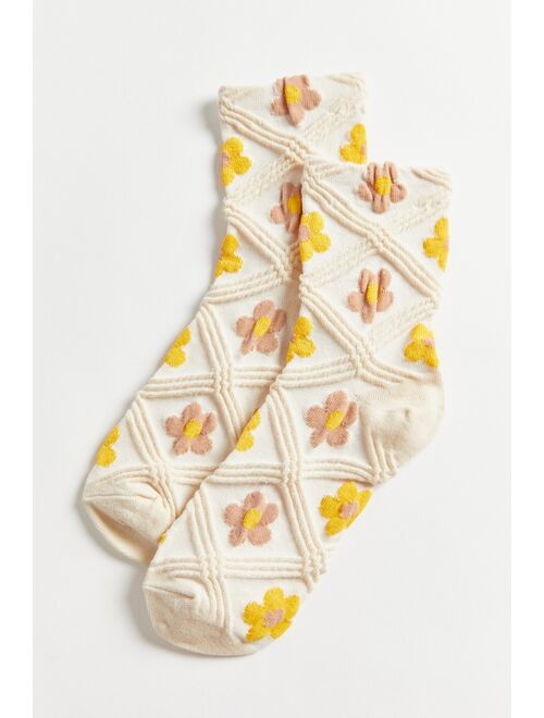 Urban outfitters Quilted Floral Crew Sock