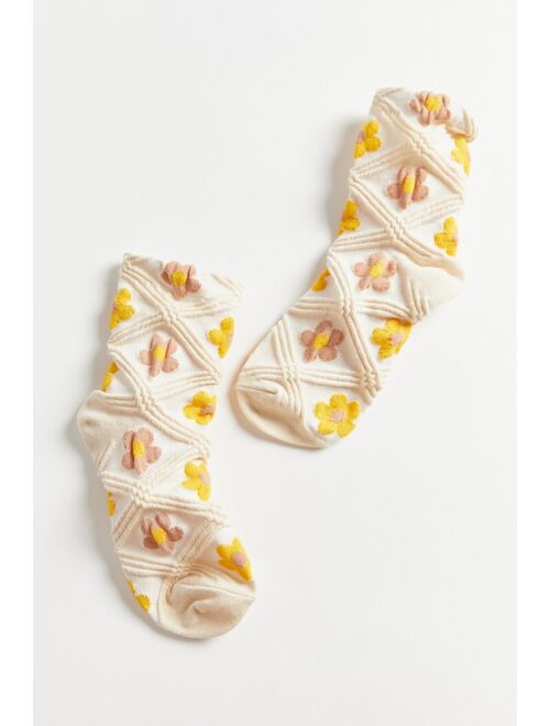 Urban outfitters Quilted Floral Crew Sock