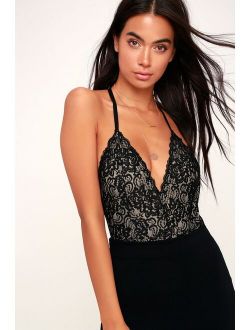 Dance For You Black and Nude Lace Bodysuit
