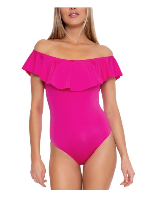 Trina Turk Monaco Off-The-Shoulder One-Piece Swimsuit