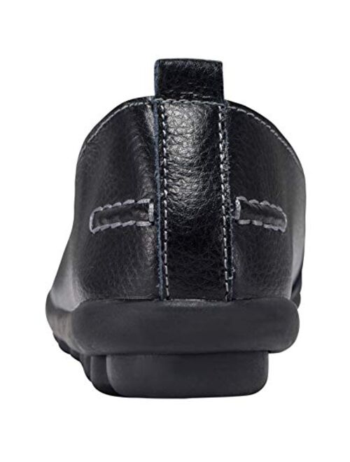 ANYUETE Women's Leather Loafers Comfortable Flat Shoes