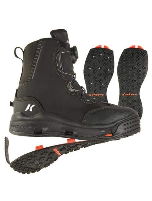 Korkers Devil's Canyon Wading Boots - Athletic and Glove-like Fit - Includes Interchangeable Kling-On & Studded Kling-On Soles